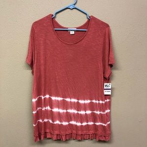 Style&Co peach  tie dye style tee